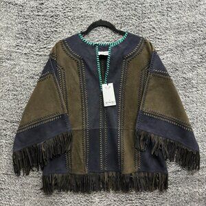 Monoki "Joplin Navy"‎ Top Goat Suede leather one size fits all NWT